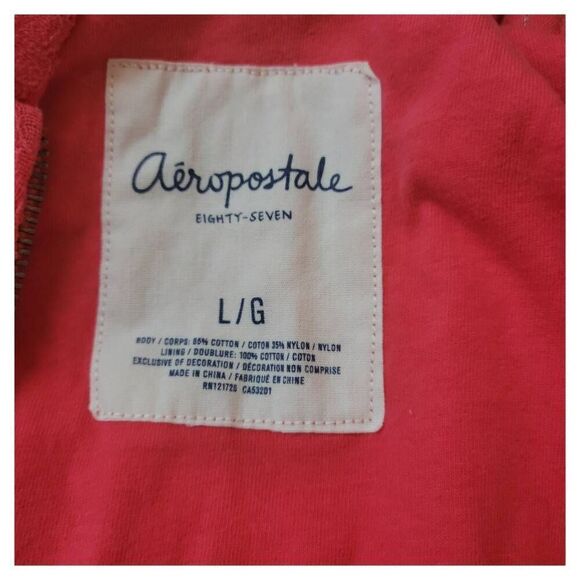 Aéropostale Pink Lace Hoodie Sweatshirt Lightweight Jacket - Picture 11 of 12
